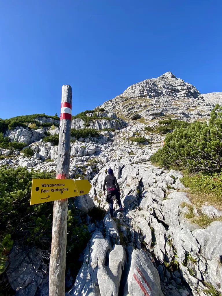 Beginn des Anstiegs zum Klettersteig